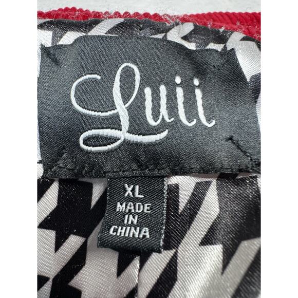 Vintage Anthropolog Luii Red Corduroy Peacoat XL Dble Breasted Retro Mod Jacket - Picture 3 of 8